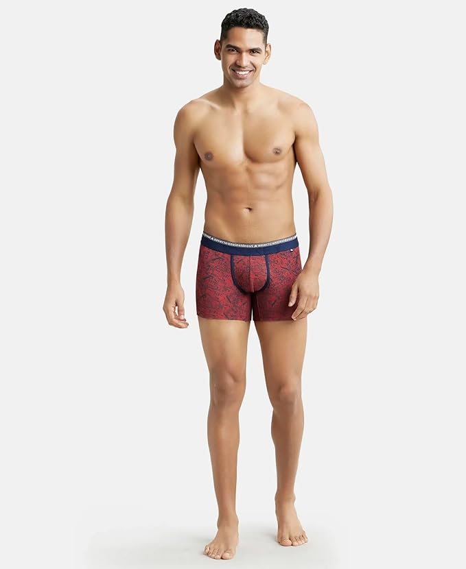 Jockey US63 Men's Super Combed Cotton Elastane Stretch Printed Trunk with Ultrasoft Waistband - XL size 100-105cm (Pack of 1 Prints May Vary)
