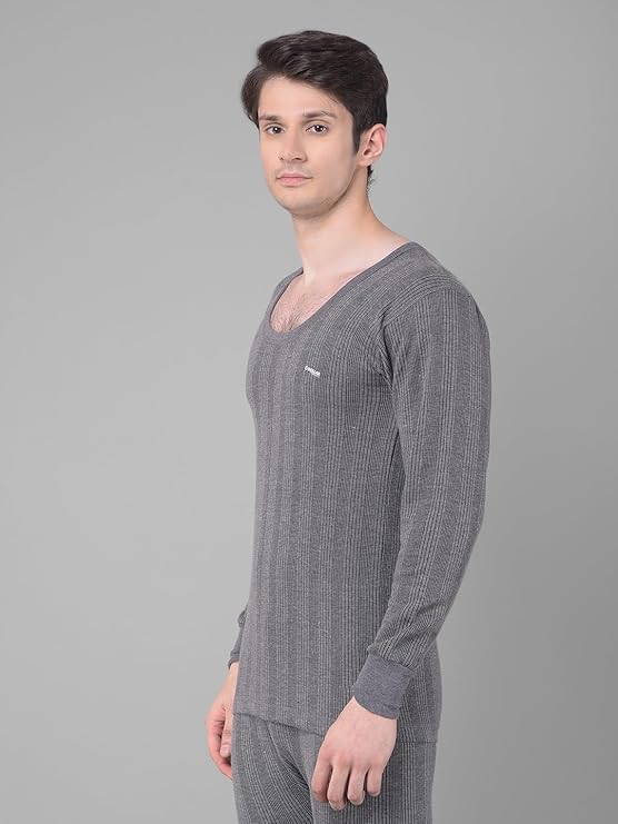 Dollar Ultra Mens Full Sleeve Round Neck Thermal Top Grey Size M 85 cm