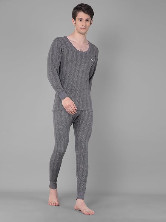 Dollar Ultra Mens Full Sleeve Round Neck Thermal Top Grey Size M 85 cm