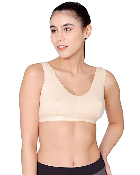 Bodycare Sports Bra 1607 all sizes (75 cm to 100 cm) white and skin colour