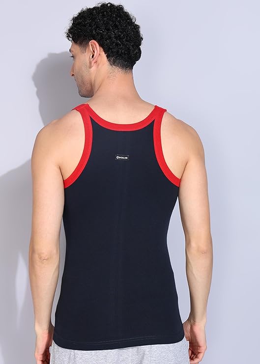 Dollar Bigboss Men's Assorted Solid Combed Cotton Racerback Styled Gym Vest (Colour May Vary) size M to XXL