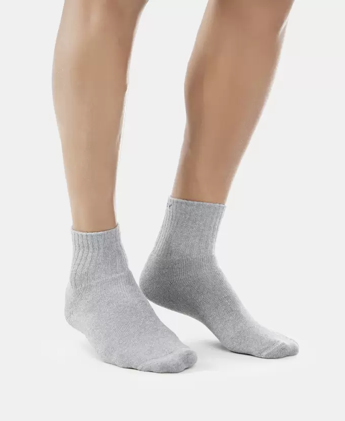 Jockey 7036 Men's Compact Cotton Terry Ankle Length Socks With Stay Fresh Treatment