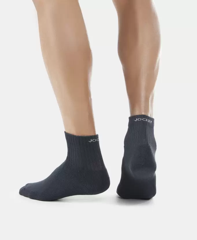 Jockey 7036 Men's Compact Cotton Terry Ankle Length Socks With Stay Fresh Treatment
