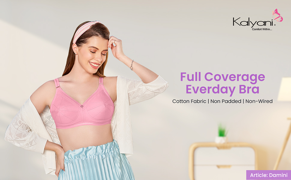 Kalyani Damini Full Coverage Non Padded Cotton Everyday Bra 95 (38cm)