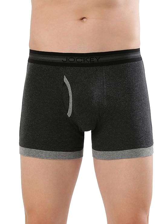 Jockey 1017 Men's Super Combed Cotton Rib Solid Boxer Brief with Stay Fresh Properties (Pack of 1) size XL 100-105 cm