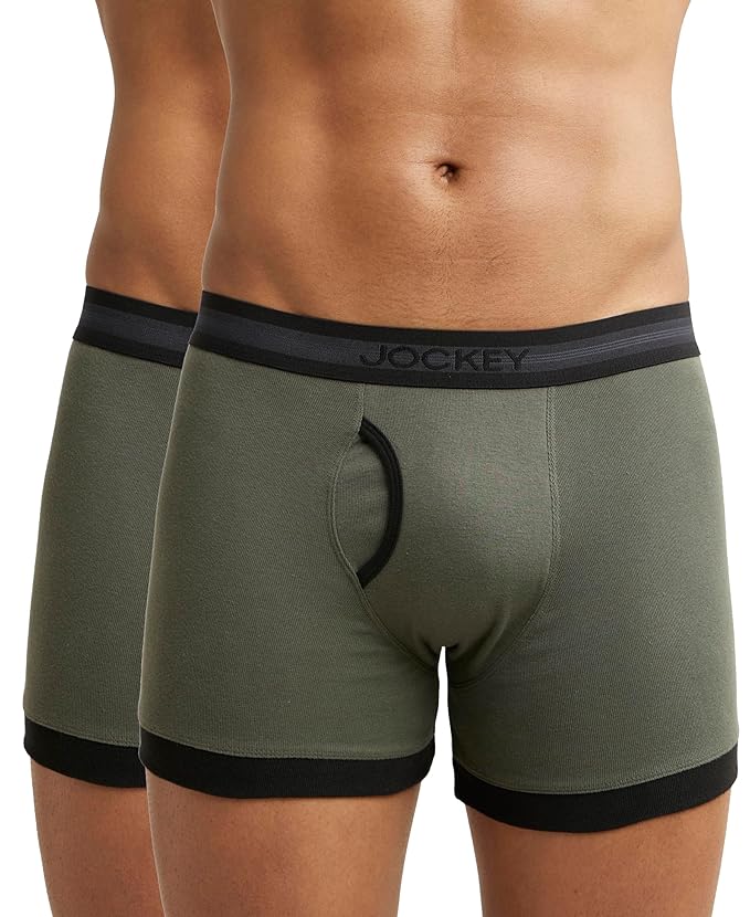 Jockey 1017 Men's Super Combed Cotton Rib Solid Boxer Brief with Stay Fresh Properties (Pack of 1) size XL 100-105 cm