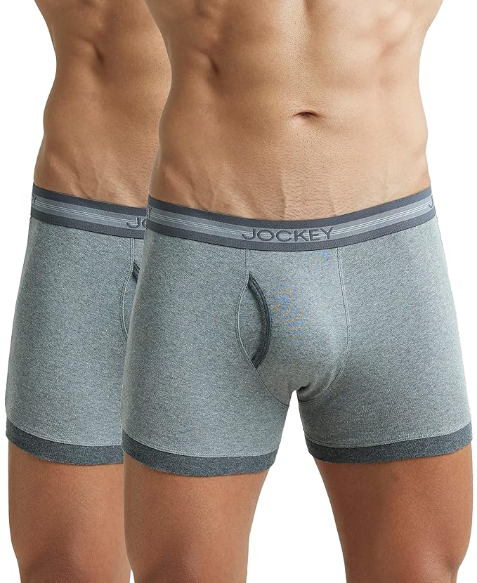 Jockey 1017 Men's Super Combed Cotton Rib Solid Boxer Brief with Stay Fresh Properties (Pack of 1) size M 80-85 cm