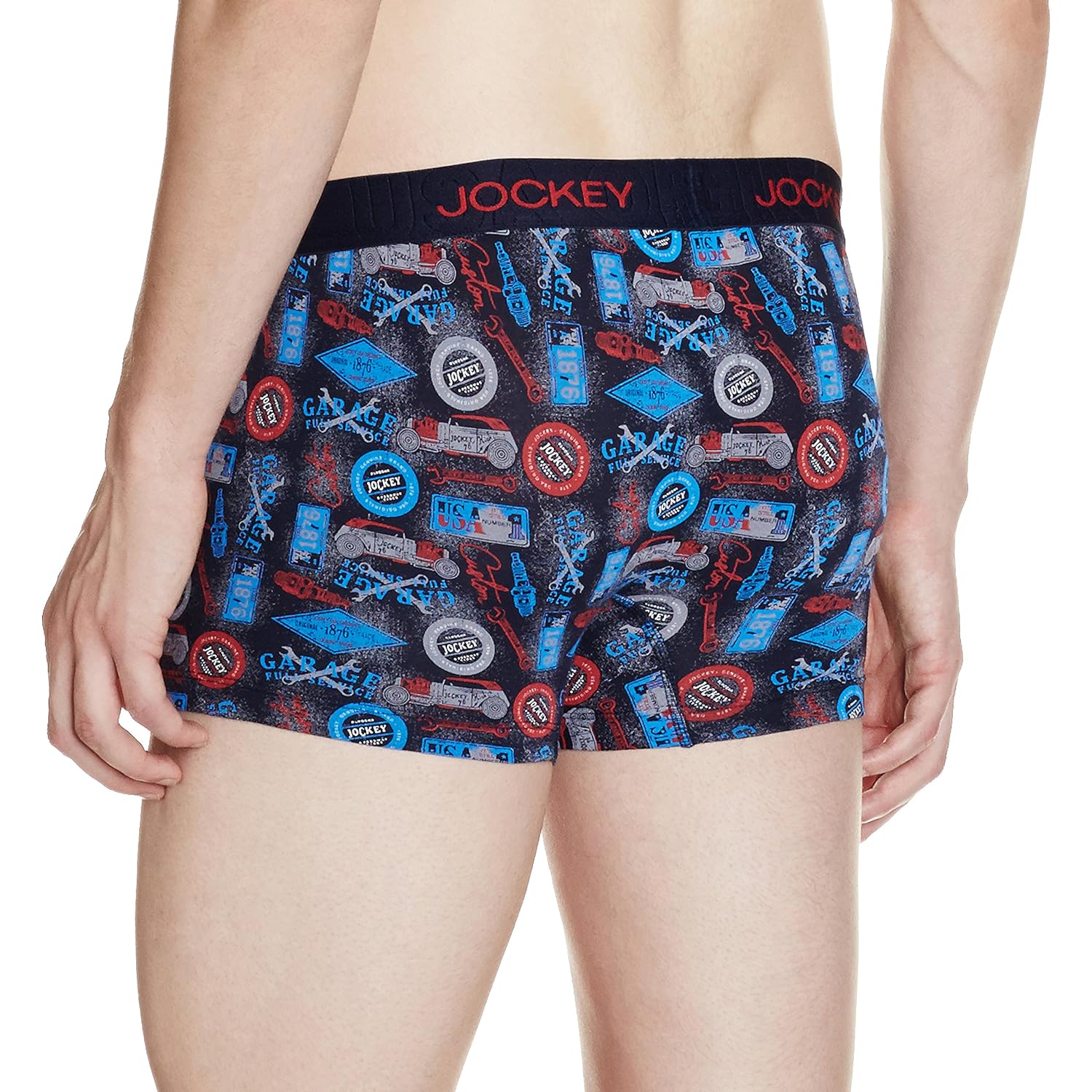 Jockey US63 Men's Super Combed Cotton Elastane Stretch Printed Trunk with Ultrasoft Waistband - XL size 100-105cm (Pack of 1 Prints May Vary)