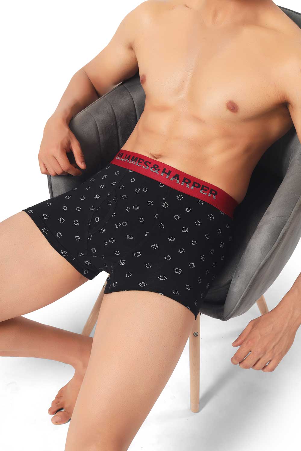 James & Harper Men's Printed Samrat Trunk Size 85 cm Pack of 3