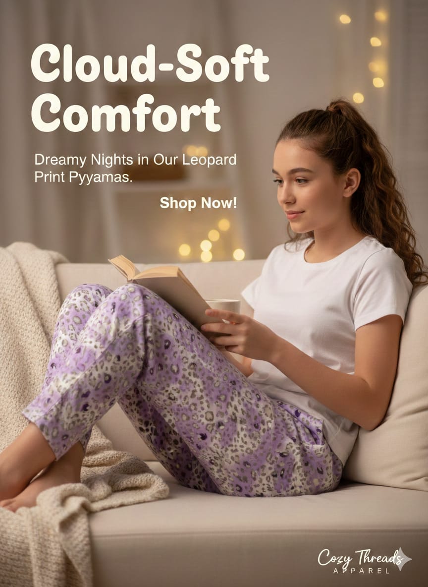 Women’s Patterned Cotton Lounge Pyjamas – Soft Printed Night & Home Wear Pants (Size M)