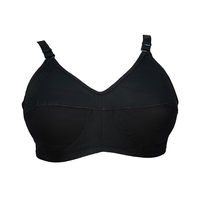 Teenager Bra Women's Cotton Non Padded Wired Regular, Full-Coverage Bra (Teenager 36D WBS_White, Black, Skin_36)
