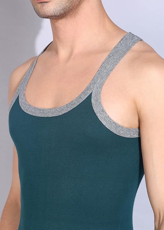 Dollar Bigboss Men's Assorted Solid Combed Cotton Racerback Styled Gym Vest (Colour May Vary) size M to XXL