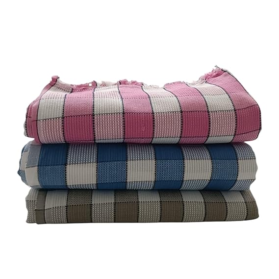 Premium Cotton  Bath Towels – 100% Pure Cotton | Heavy Quality, Super Absorbent Towel for Men, Women & Kids, Quick Dry | Multicolor Checks  | Size: 30 x 60 inches