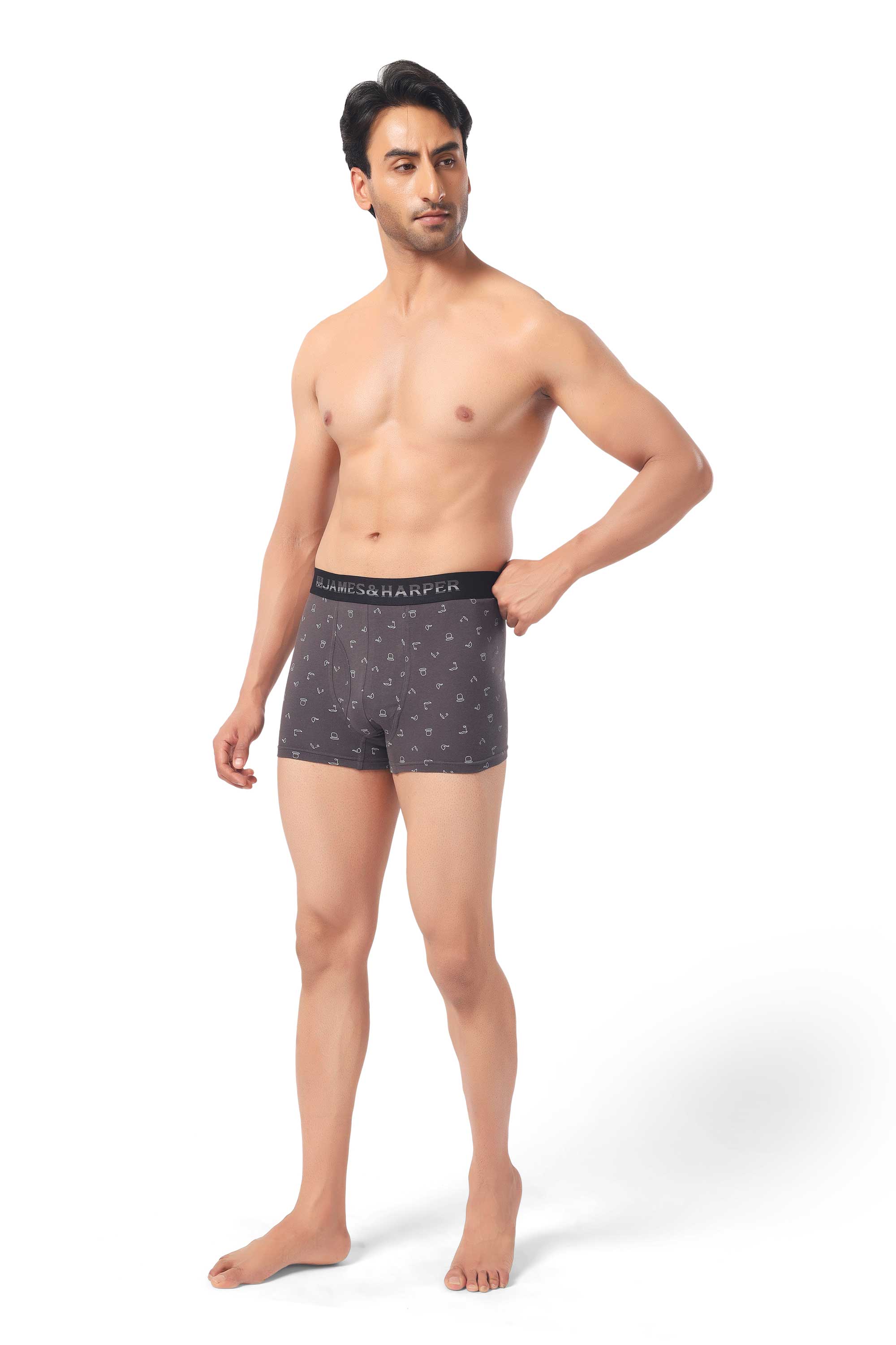 James & Harper Men's Printed Samrat Trunk Size 85 cm Pack of 3