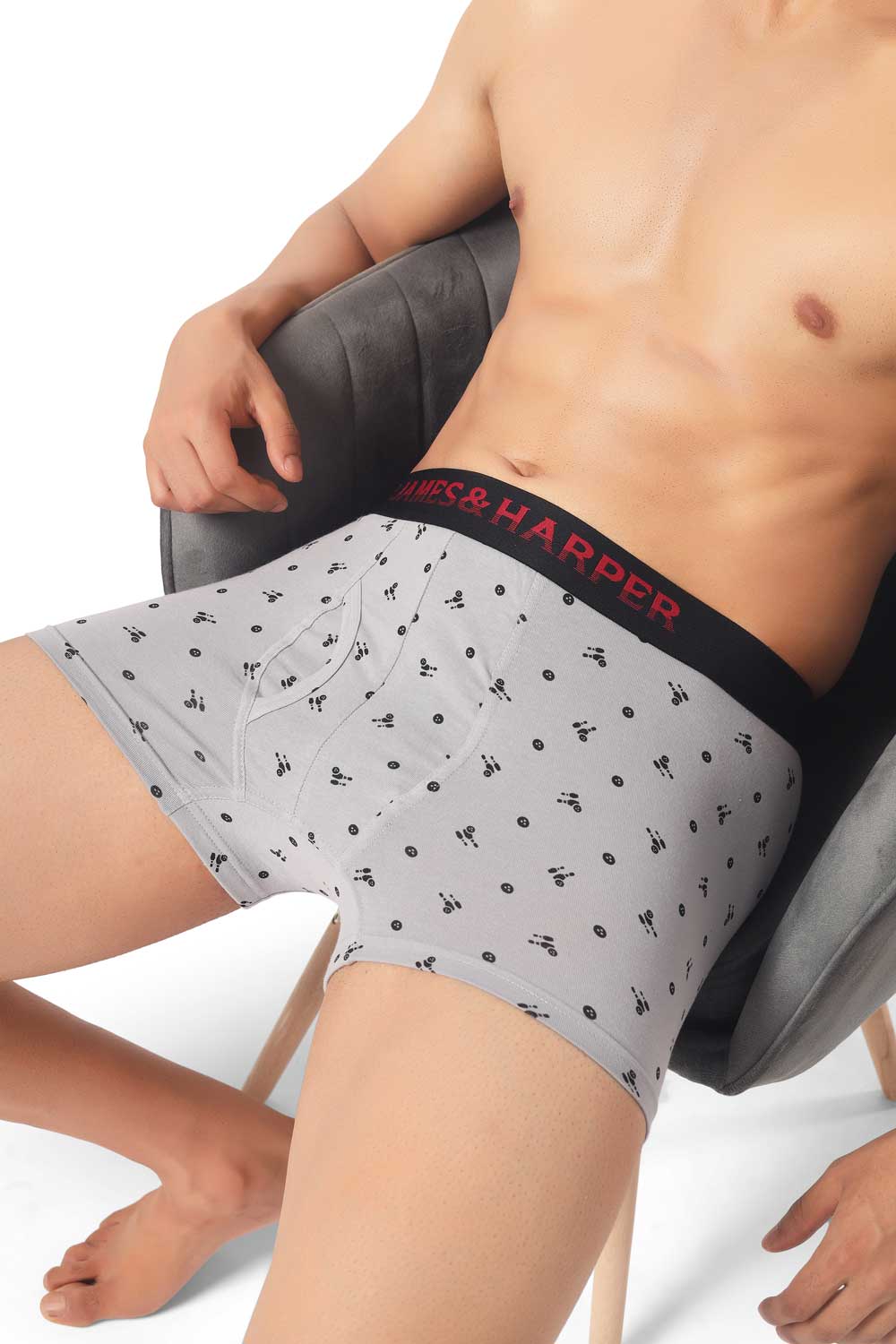 James & Harper Men's Printed Samrat Trunk Size 85 cm Pack of 3