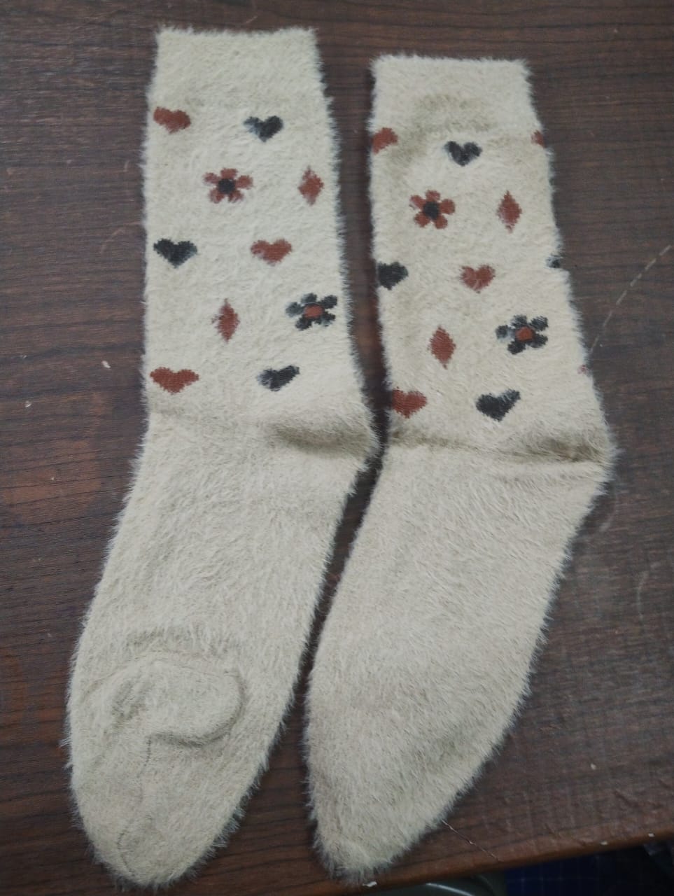 Winter Socks – Soft Fleece Floral Design for Girls & ladies