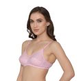 Kalyani Moon Wirefree Printed Cotton Polka Dot Bra - Pink