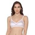 Kalyani Moon Wirefree Printed Cotton Polka Dot Bra - White