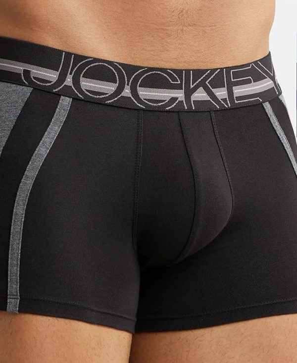 Jockey US21 Men's Super Combed Cotton Elastane Stretch Solid Trunk with Ultrasoft Waistband