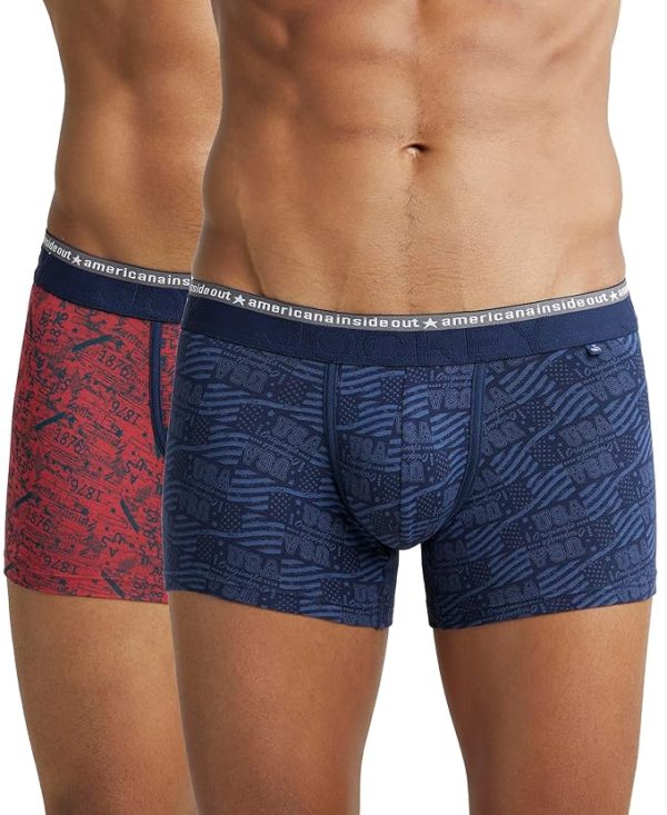 Jockey US63 Men's Super Combed Cotton Elastane Stretch Printed Trunk with Ultrasoft Waistband